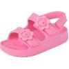 The Children’s Place Baby Girls and Toddler Everyday Double Buckle Slide Sandals with Backstrap(Pink Flower)