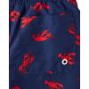 The Children’s Place Boys’ Short Sleeve Rashguard and Swim Trunk, 2-piece Set(Lobsters)