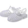 The Children’s Place Girls’ Girls Jelly Fisherman Sandals(Clear Silver Glitter)