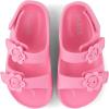 The Children’s Place Baby Girls and Toddler Everyday Double Buckle Slide Sandals with Backstrap(Pink Flower)