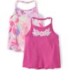 The Children’s Place Baby Girls’ and Toddler Halter Tank Tops(Luau Print 2-pack)