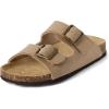 The Children’s Place Boys’ Boys Casual Slip on Double Buckle Slide Sandals(Tan)
