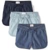 The Children’s Place Girls’ Denim Pull on Shorts(Light Wash 3-pack)