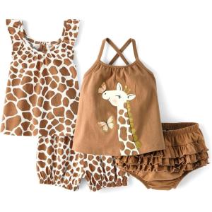 The Children’s Place Baby Girls’ And Newborn Summer Playwear 4 Piece Set(Giraffe 4 Pc)