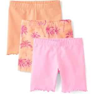The Children’s Place Baby Girls’ Mix and Match Bike Shorts(Asbury Sand 3-pack)