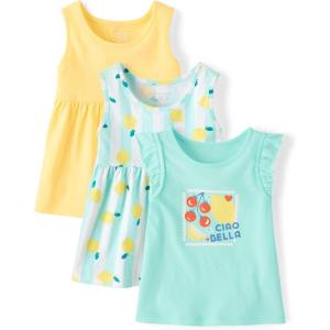 The Children’s Place Baby Girls’ and Toddler Assorted Tank Tops(Icelandic 3-pack)