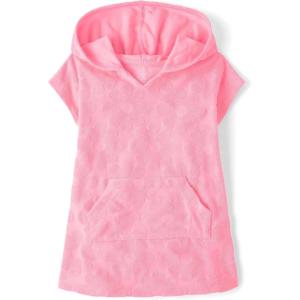 The Children’s Place Baby Girls’ and Toddler Hooded Swim Coverup(Princess Pink Terry)