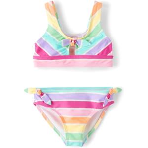 The Children’s Place Girls’ 2-piece Bikini Swimsuit(Candy Stripe)
