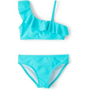 The Children’s Place Girls’ 2-piece Bikini Swimsuit(Teal Ruffle)