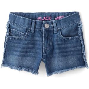 The Children’s Place Girls Denim Shortie Shorts(Ruby Frayed Seam)