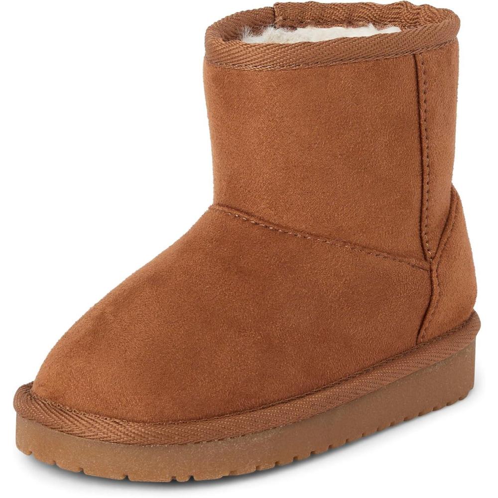 imageThe Childrens Place Baby Girls Baby Girls and Toddler Classic Ankle Boots Faux Fur LinedTan