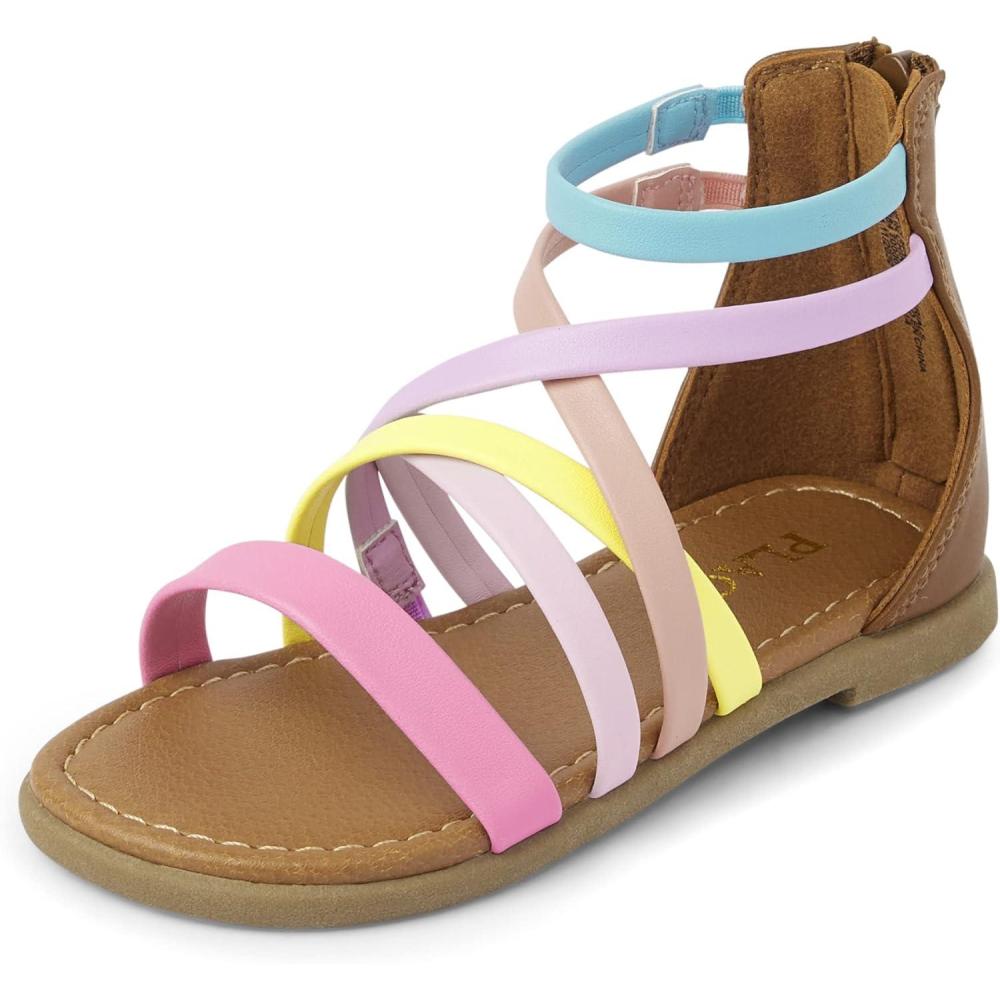 imageThe Childrens Place Baby Girls Baby Girls and Toddler Gladiator SandalsPastel Multi