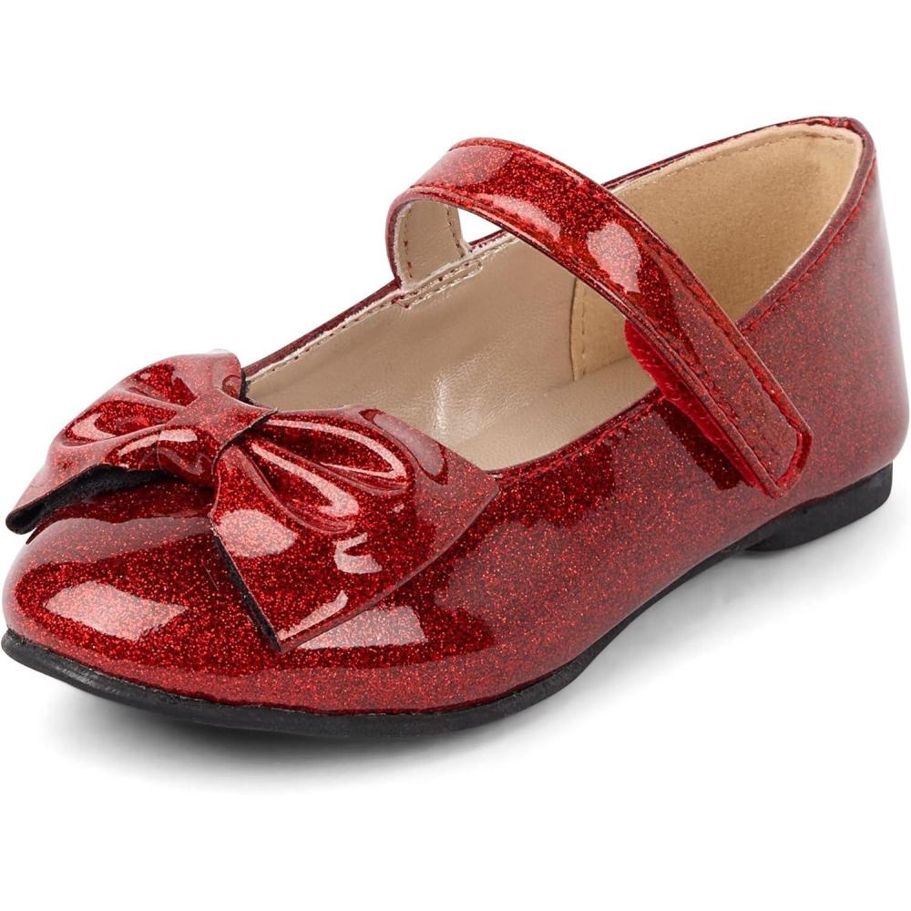 imageThe Childrens Place Girls Baby Girls and Toddler Closed Toe Ballet FlatsRed