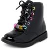 The Children’s Place Baby Girls’ Baby Girls and Toddler Lace Up Combat Boots(Black Beaded)