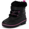 The Children’s Place Baby Girls’ Faux Fur Trim Snow Boots(Black Toggle)