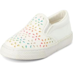 The Children’s Place Baby Girls’ Baby Girls’ and Toddler Casual Slip on Shoes Sneaker(Rainbow Flowers)